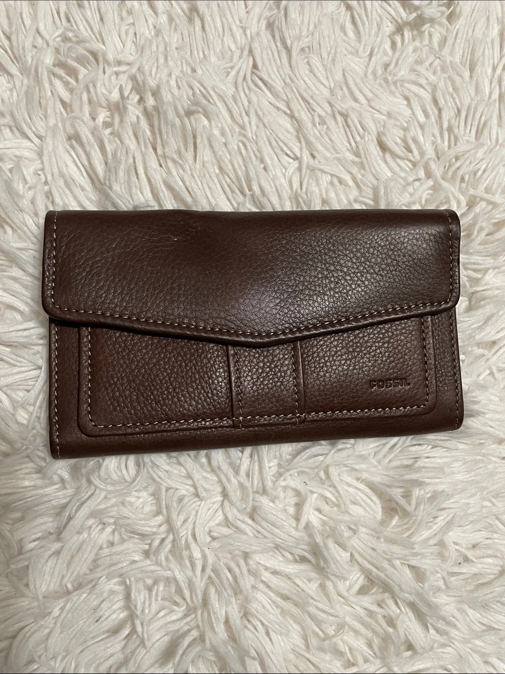 Vintage Fossil Brown Leather Organizer Wallet